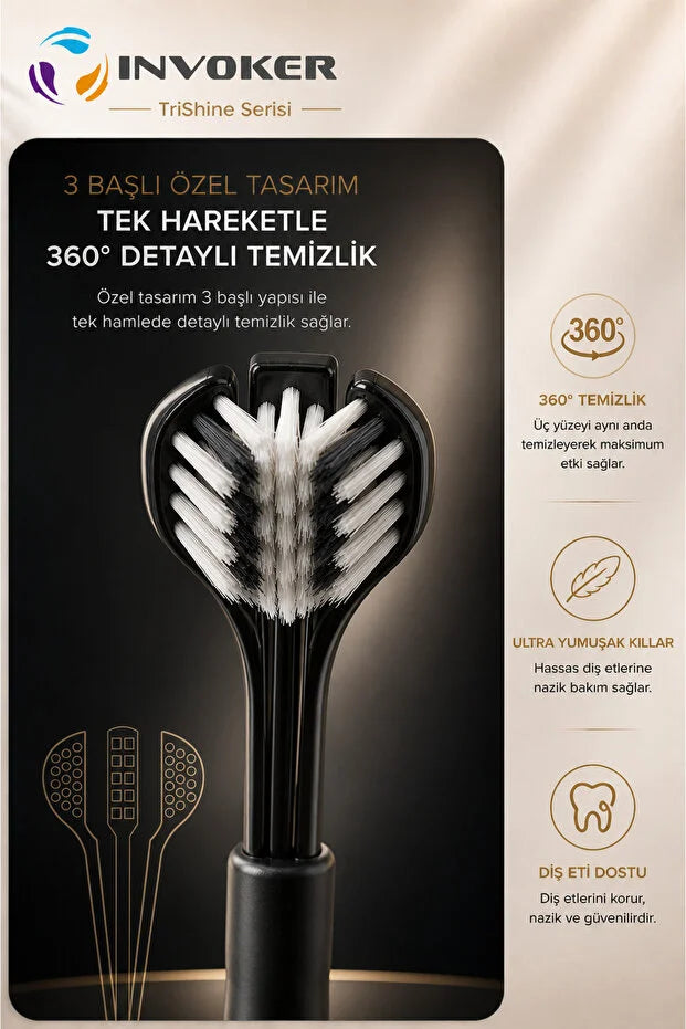 3 Başlı Ultra Yumuşak Yeni Nesil Diş Fırçası