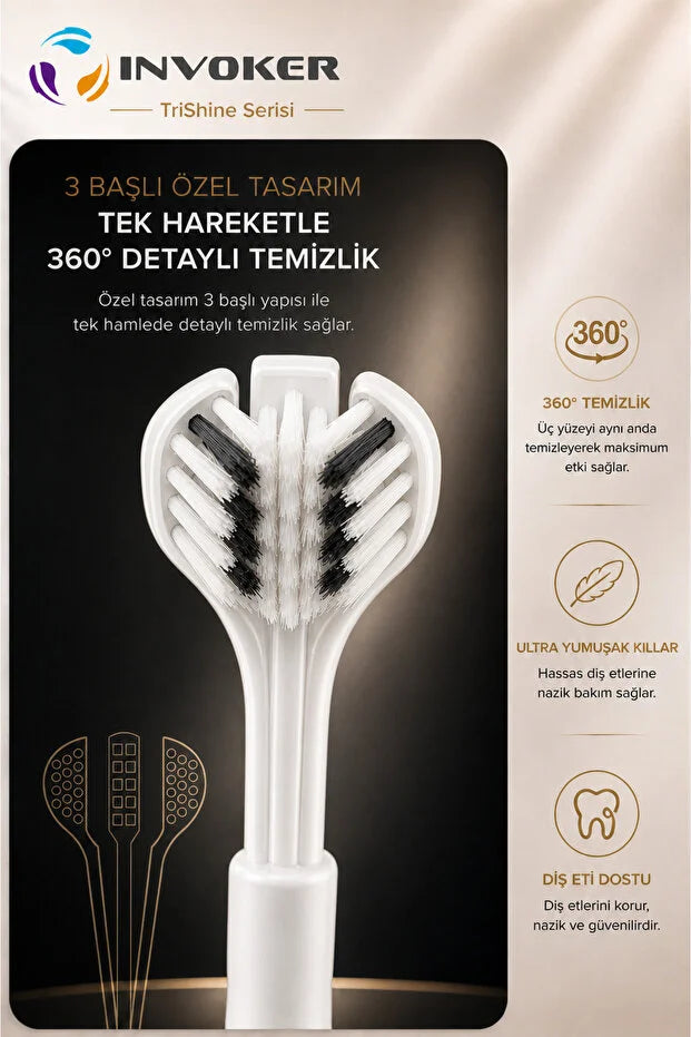 3 Başlı Ultra Yumuşak Yeni Nesil Diş Fırçası